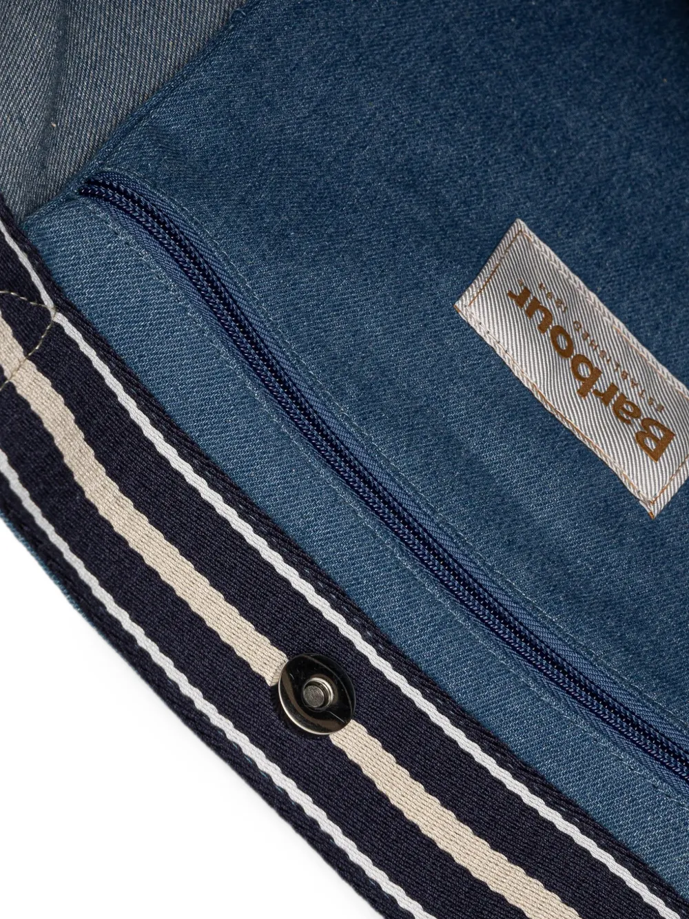 Barbour logo-appliqué tote bag Blauw