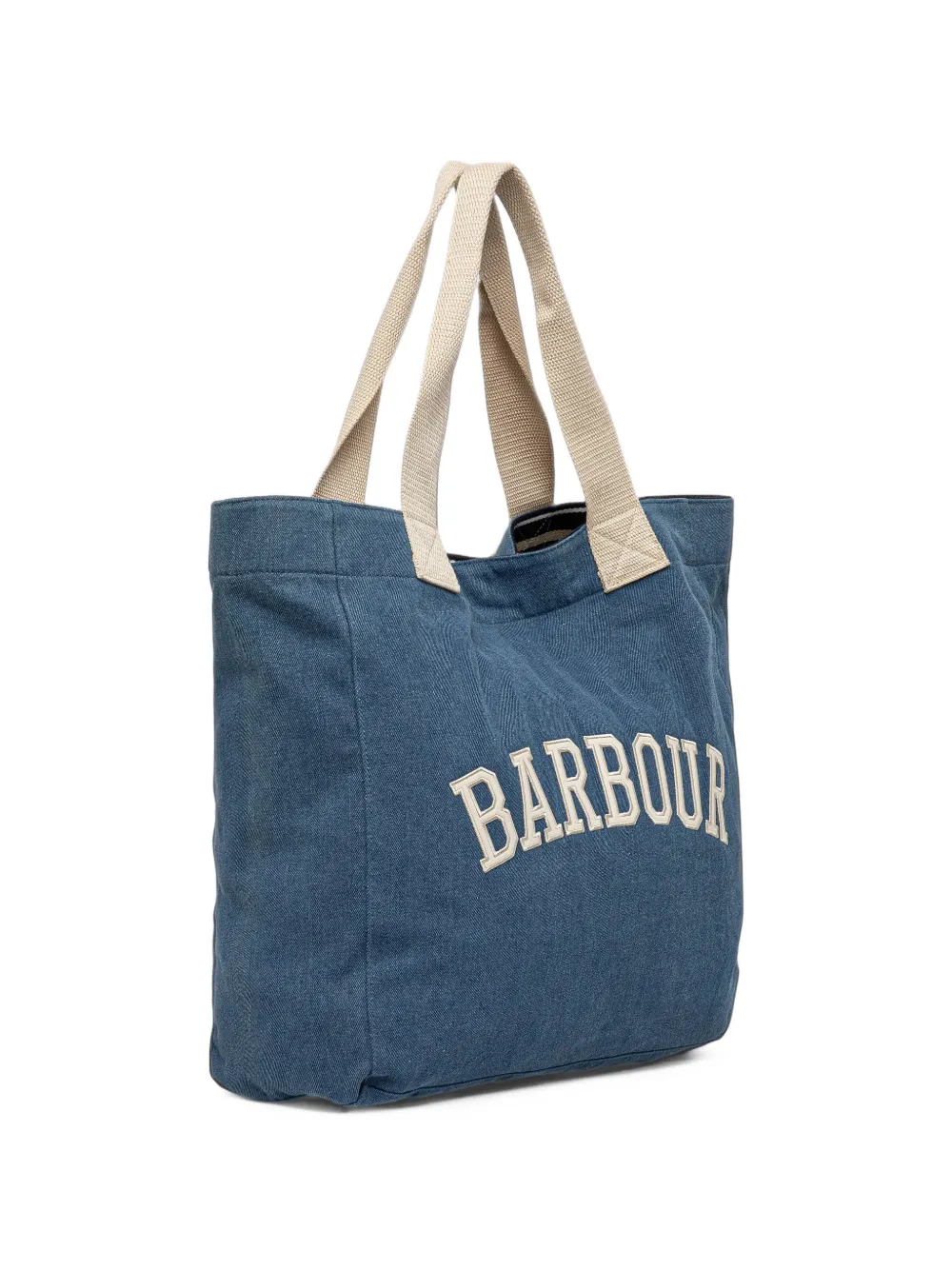 Barbour logo-appliqué tote bag Blauw