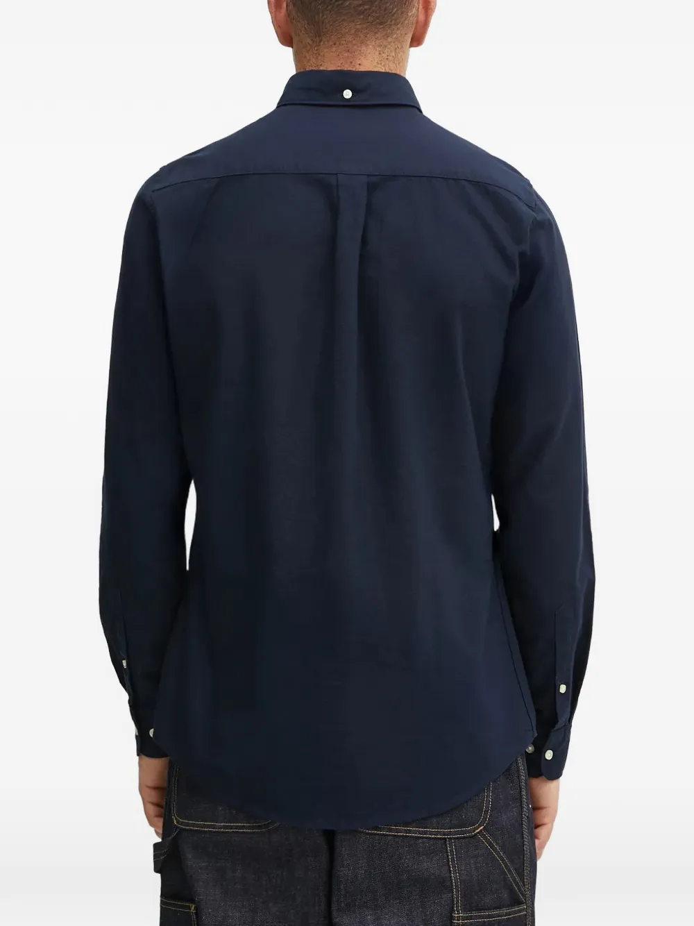 Barbour Oxford overhemd met geborduurd logo en lange mouwen Blauw