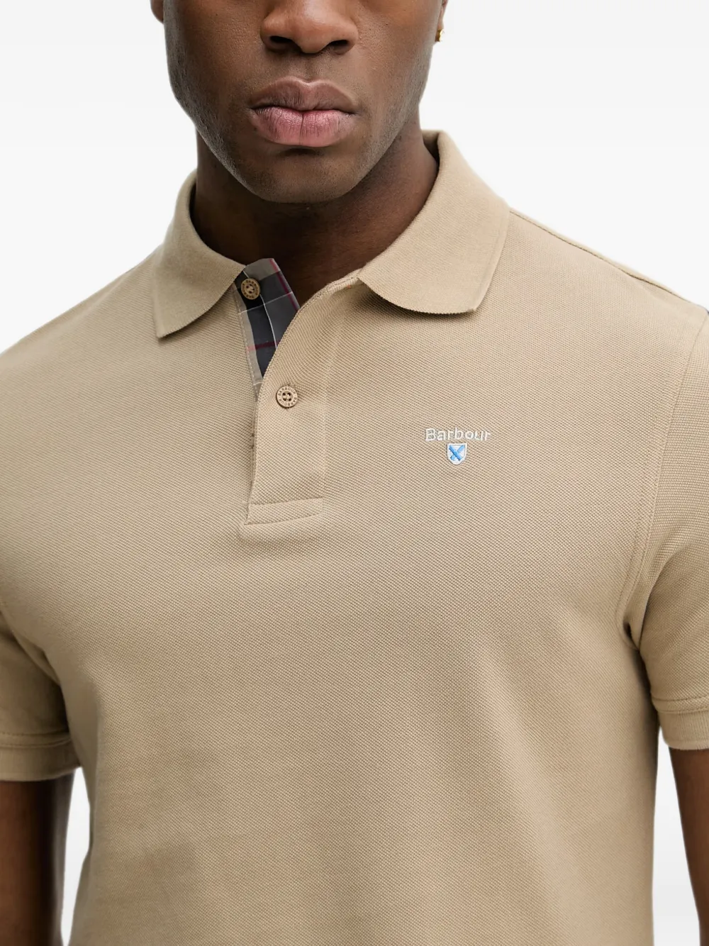 Barbour Poloshirt met geborduurd logo Beige