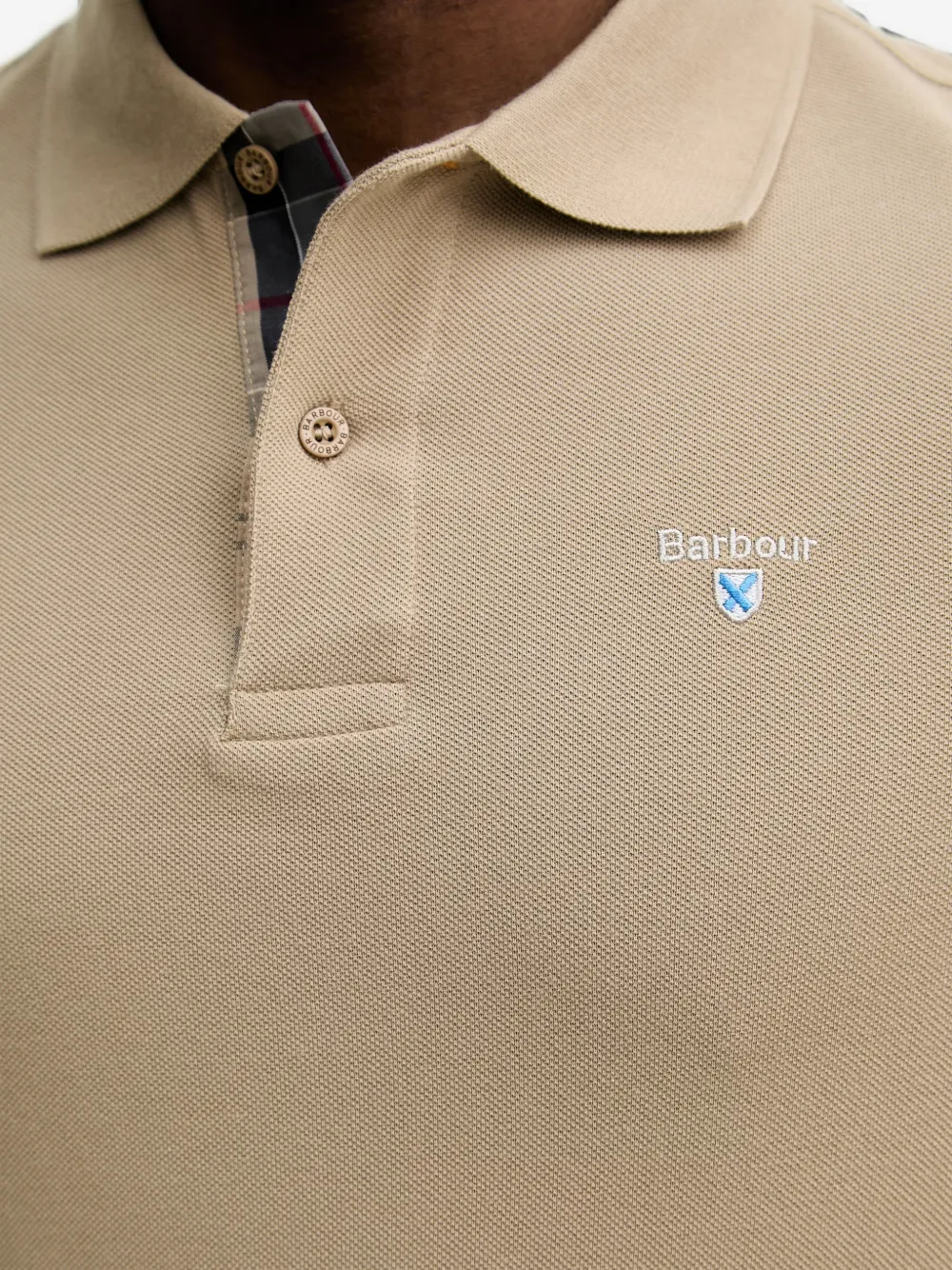 Barbour Poloshirt met geborduurd logo Beige