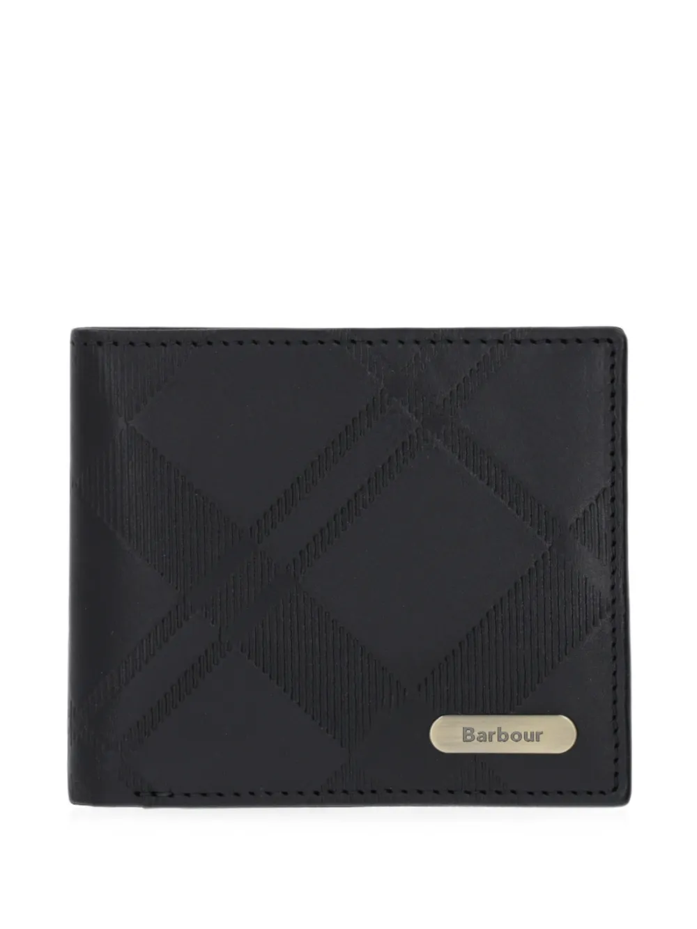 Barbour Brunton tartan-embossed leather wallet