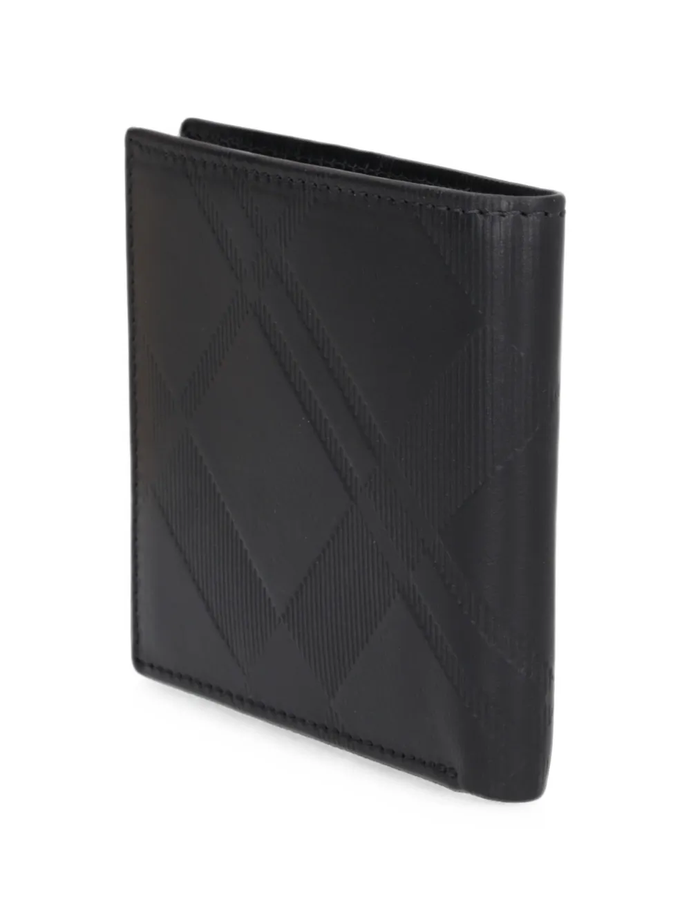 Barbour Brunton tartan-embossed leather wallet Zwart