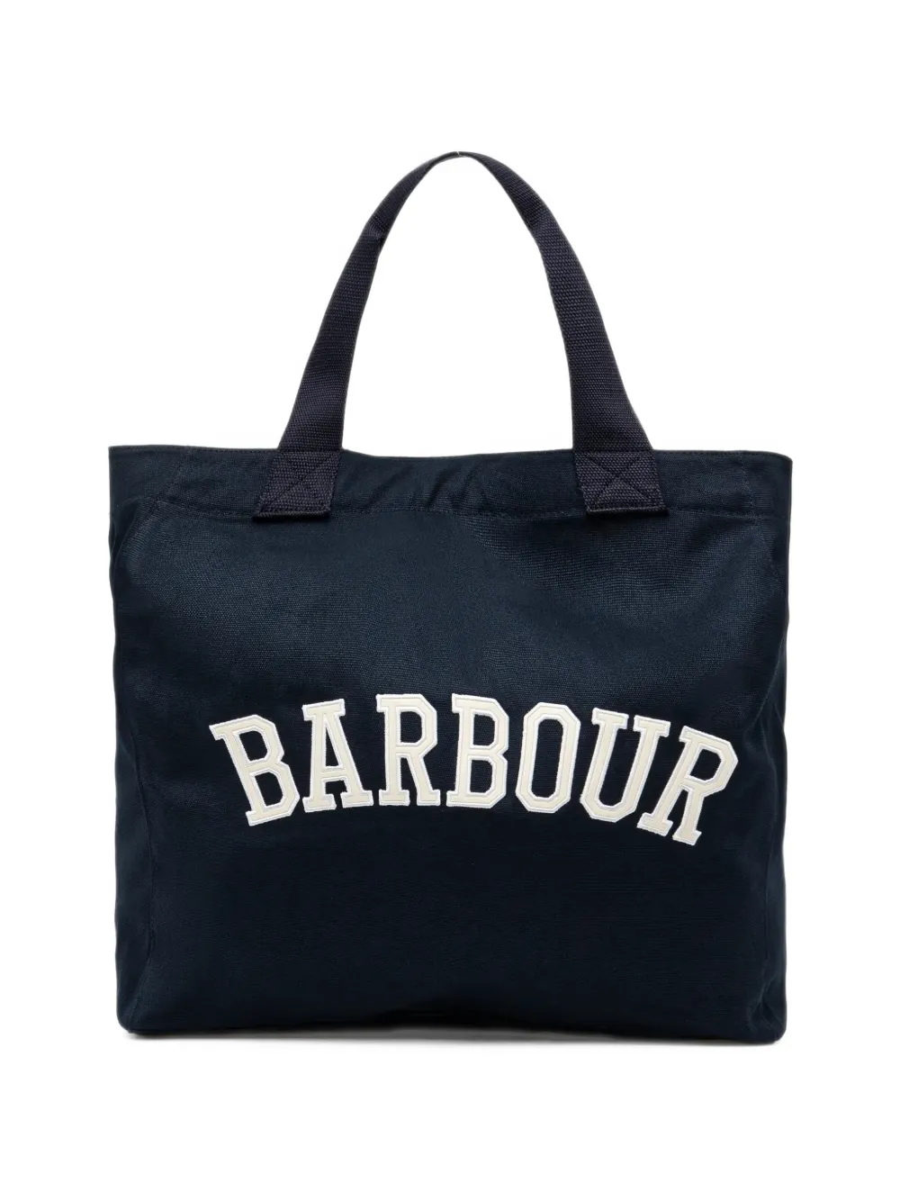Barbour logo-appliqué top-handle tote bag Blauw