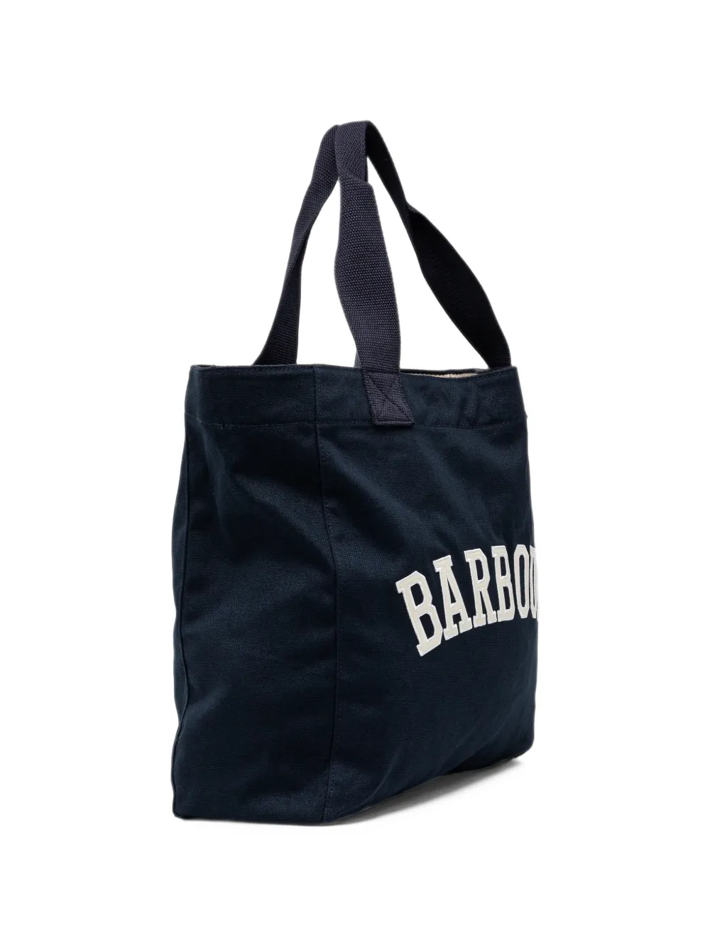 Barbour logo-appliqué top-handle tote bag Blauw