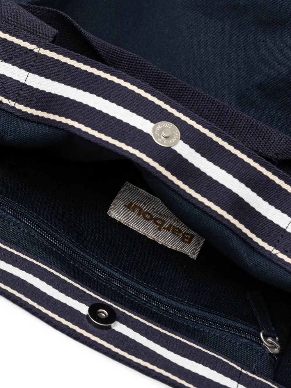 Barbour logo-appliqué top-handle tote bag Blauw