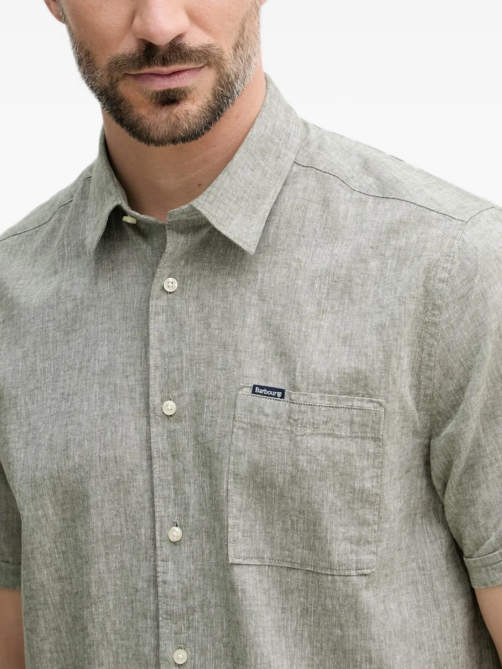 Barbour Nelson overhemd met korte mouwen Groen
