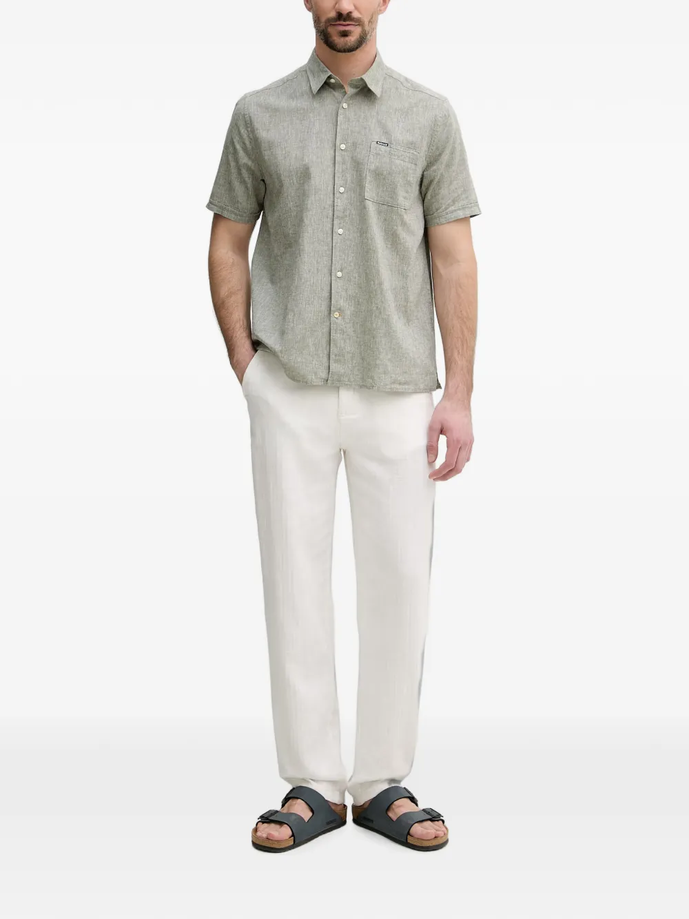 Barbour Nelson overhemd met korte mouwen Groen