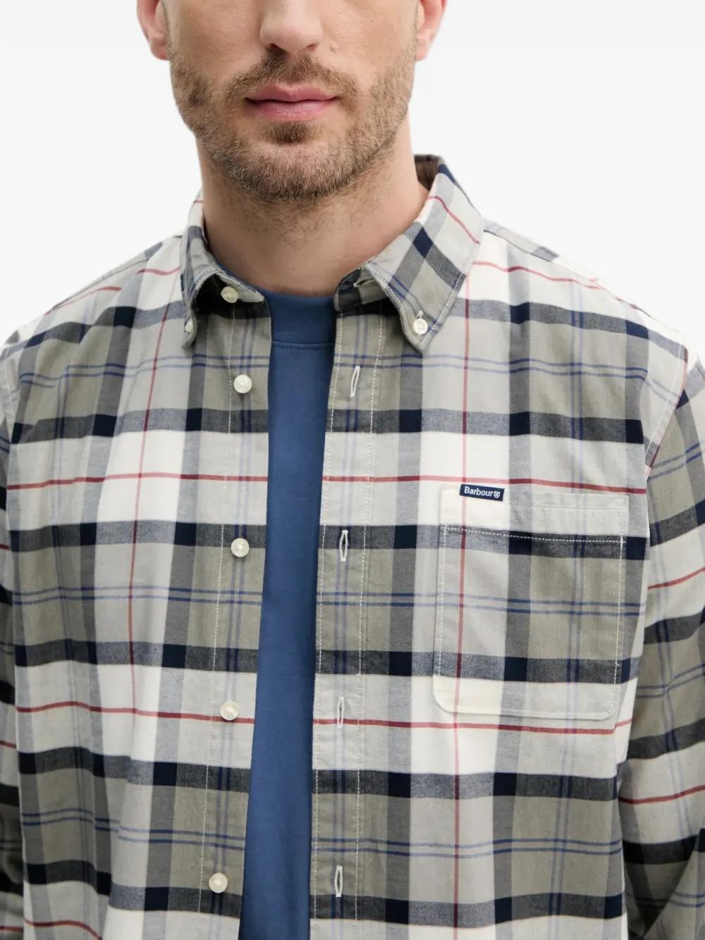 Barbour Lewis geruit overhemd Beige
