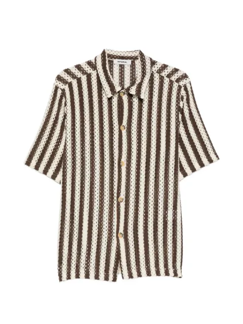 IMPERIAL vertical-stripe open-knit shirt