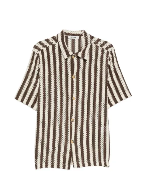 IMPERIAL vertical-stripe open-knit shirt
