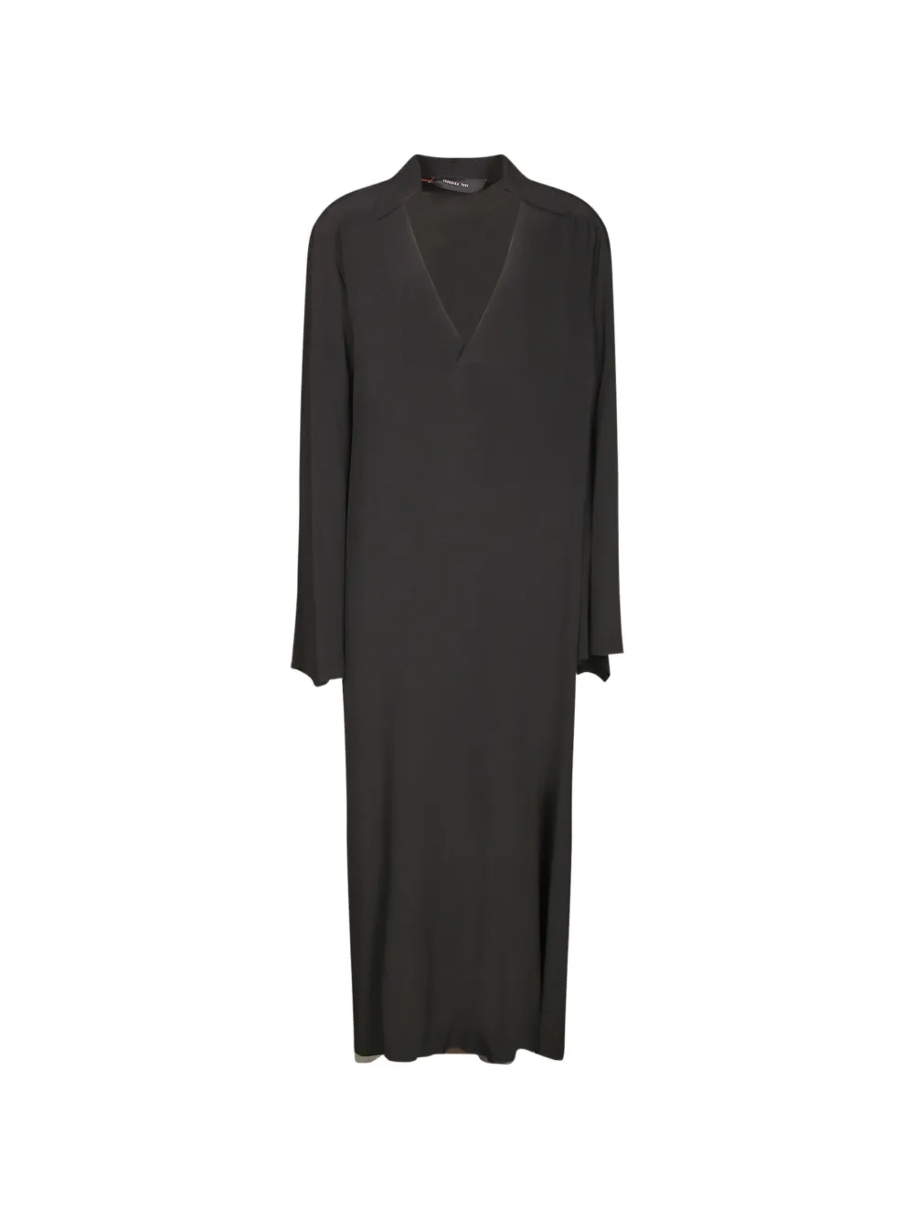 Federica Tosi V-neck long-sleeve midi dress - Nero