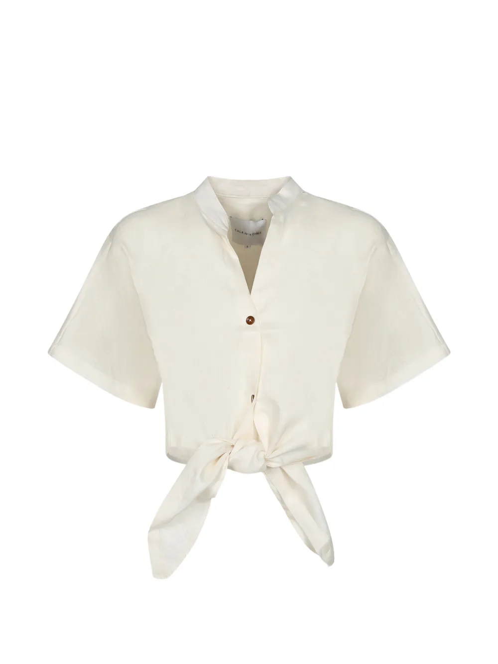 Cala de la Cruz tie-fastening cropped blouse - Toni neutri