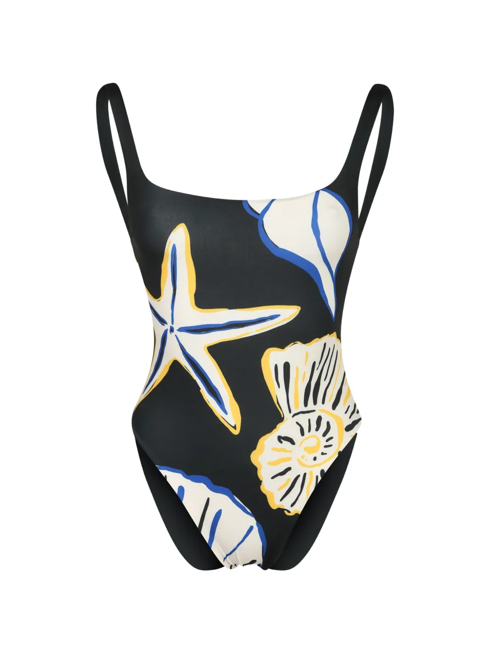 Cala de la Cruz seashell-print swimsuit - Nero