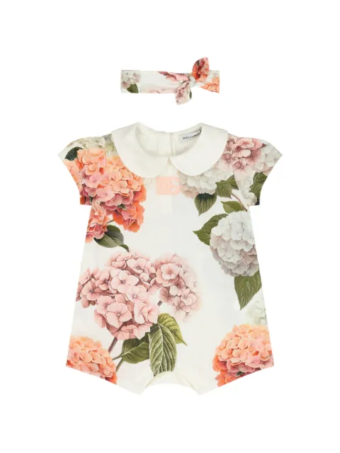 Dolce & Gabbana Kids floral-print romper set