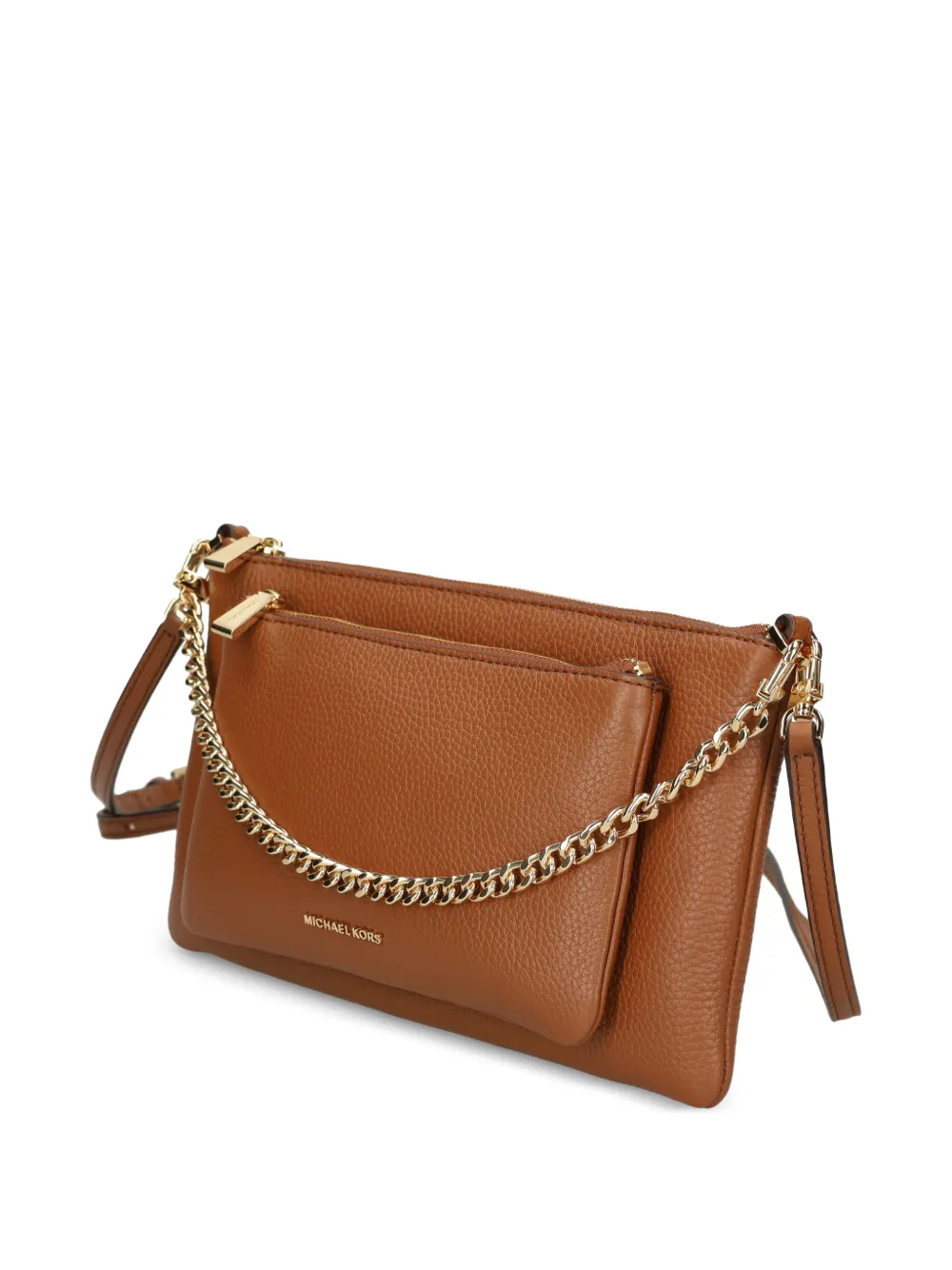 Michael Kors Jet Set medium schoudertas met bedel Bruin