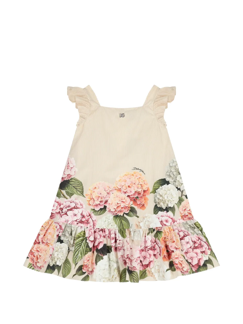 Dolce & Gabbana Kids floral-print dress - Nude