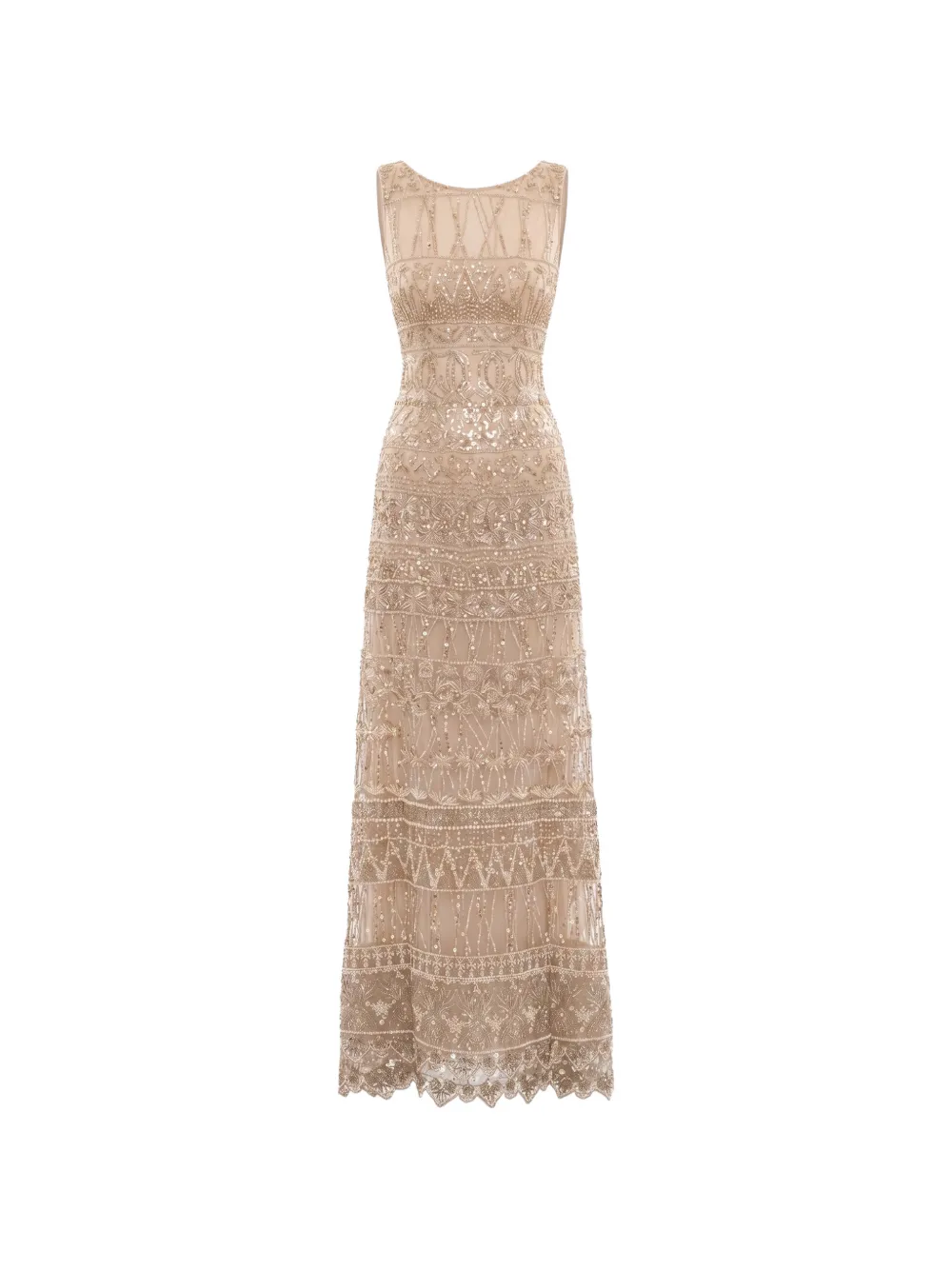 Saiid Kobeisy sequin-embellished embroidered maxi dress - Toni neutri