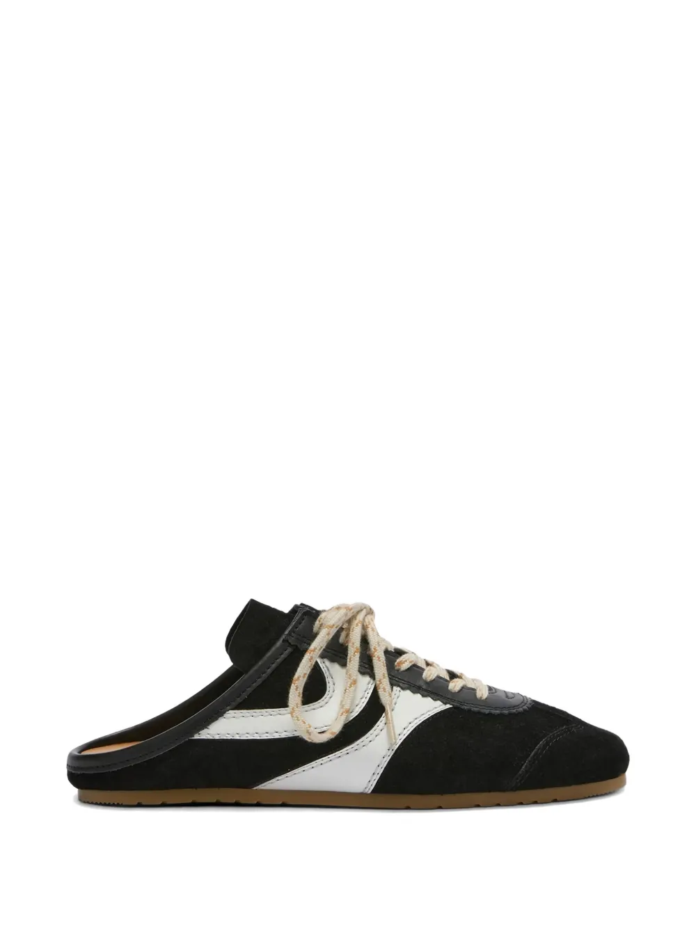 DRIES VAN NOTEN baskets mules à rayures en daim - Noir DRIES VAN NOTEN baskets mules à rayures en daim - Noir