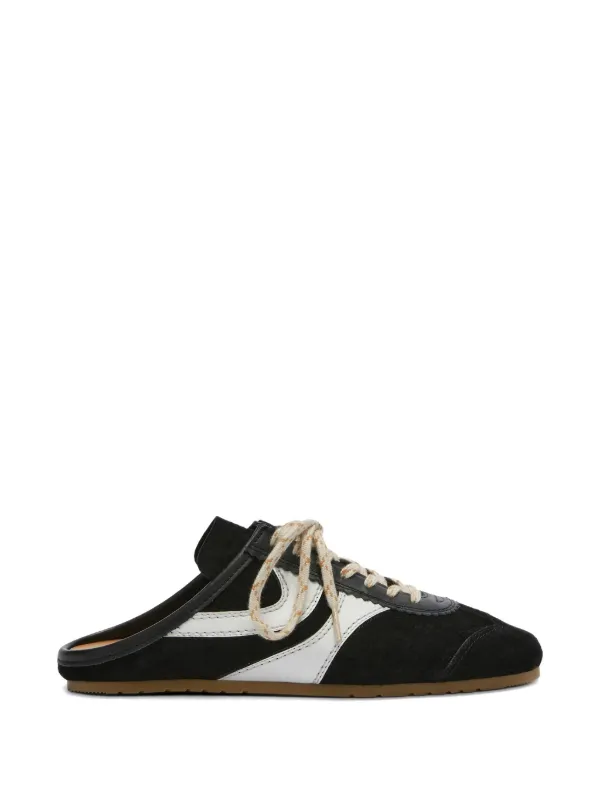Dries Van Noten Suede Sneaker Mules in Black