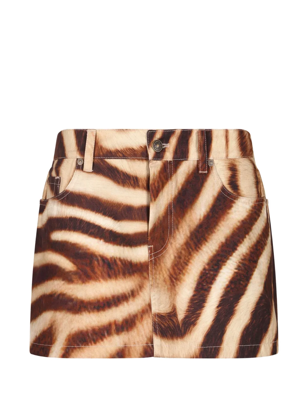 7 For All Mankind zebra-print mini skirt - Toni neutri