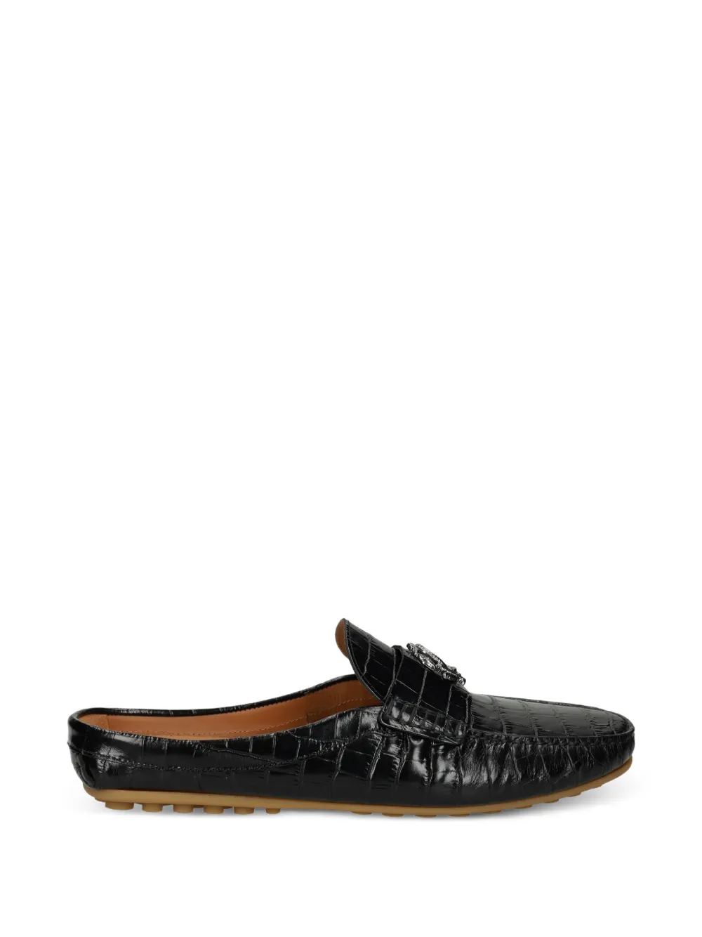 Roberto Cavalli crocodile-effect mules - Nero