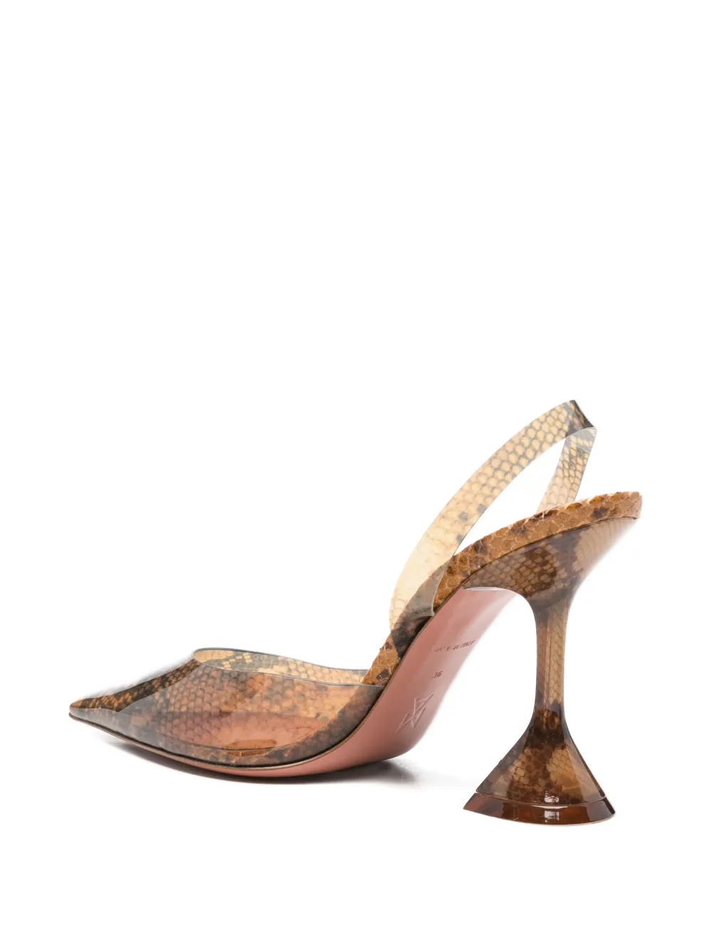 Amina Muaddi Holli snake-effect pumps Bruin
