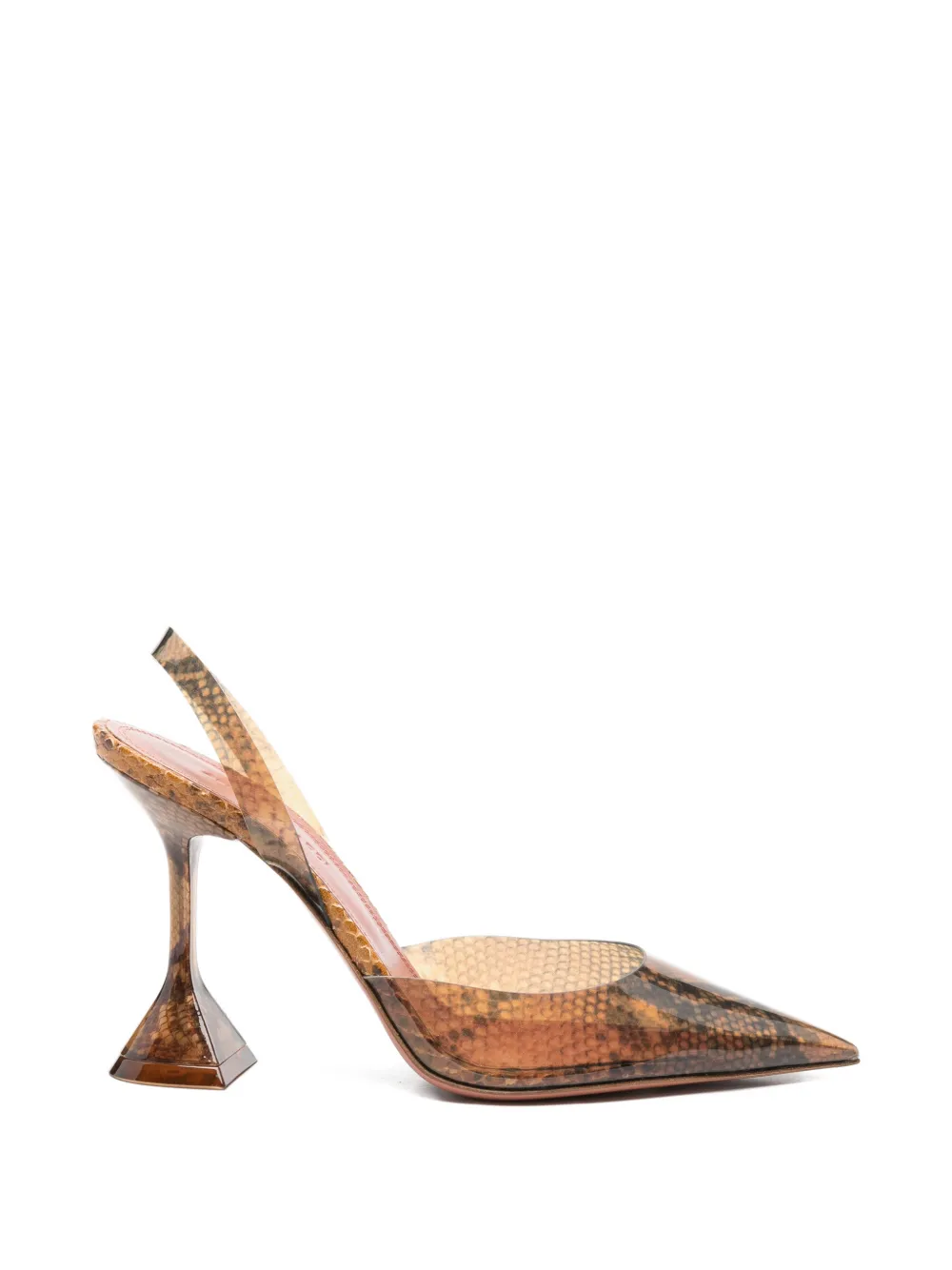 Amina Muaddi Holli snake-effect pumps - Marrone