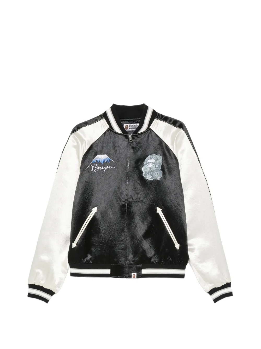 A BATHING APE® embroidered Bape souvenir jacket - Blau