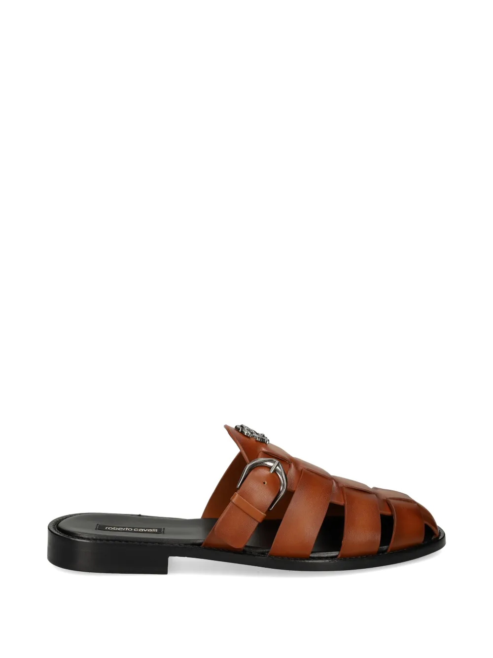 Roberto Cavalli logo-appliqué sandals - Braun