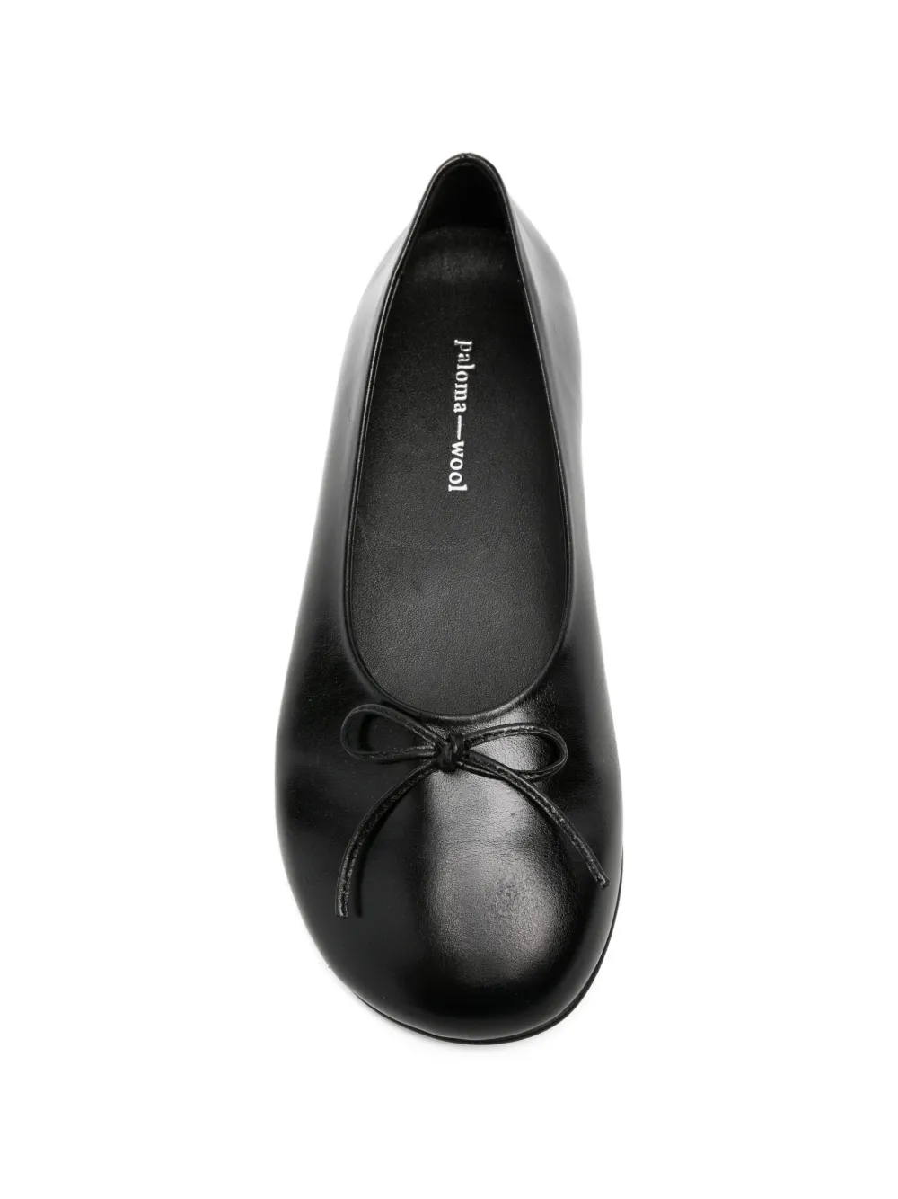 Paloma Wool Napoli leren ballerina's met strikdetail Zwart