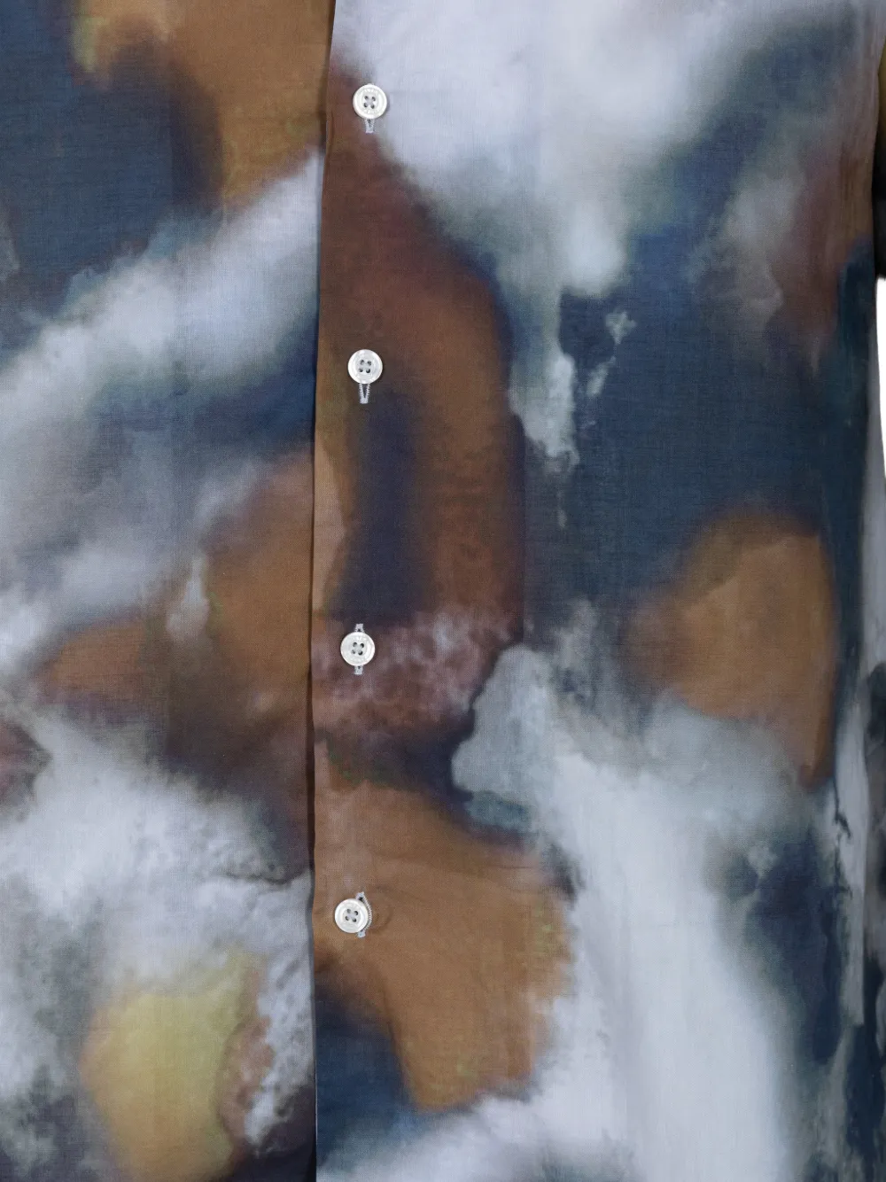 Altea Overhemd met abstracte print en korte mouwen Blauw