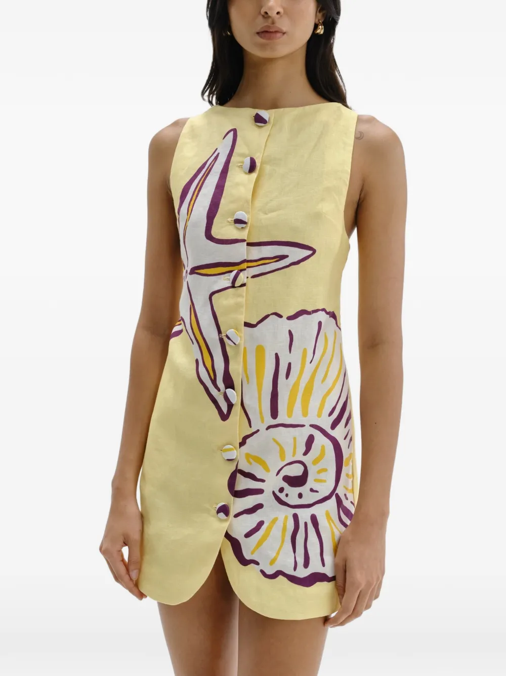 Cala de la Cruz Rhoda starfish-print dress - Giallo