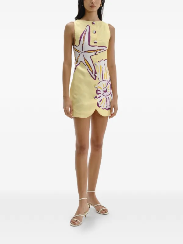dress with gold starfish 3D Starfish Embellished Mini Dress