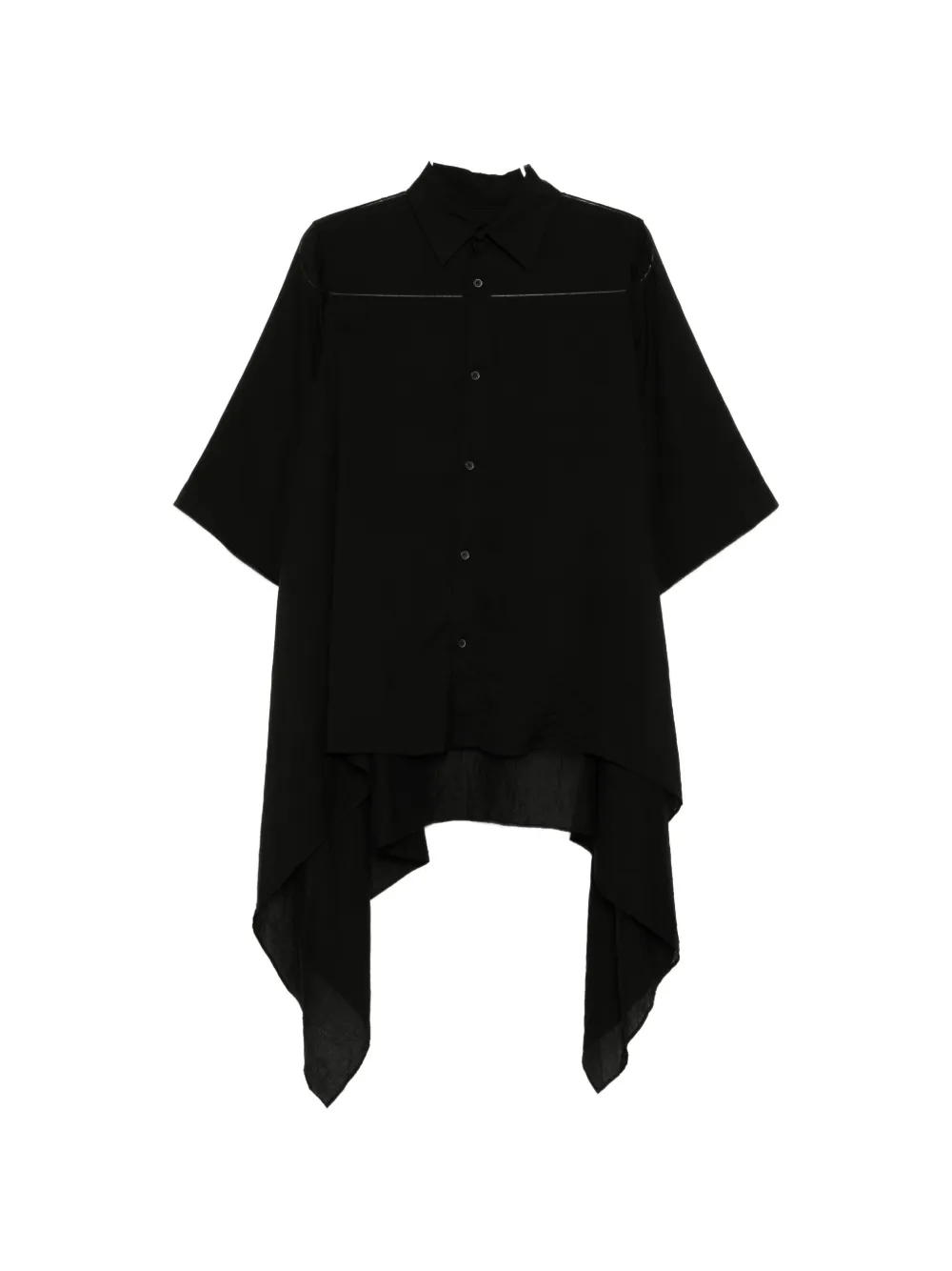 Yohji Yamamoto asymmetric draped shirt - Schwarz