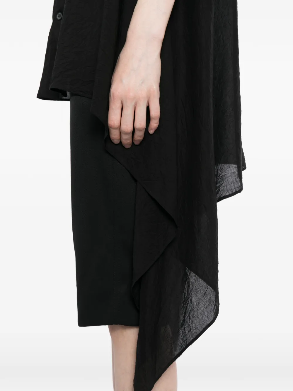 Yohji Yamamoto Asymmetrisch overhemd Zwart