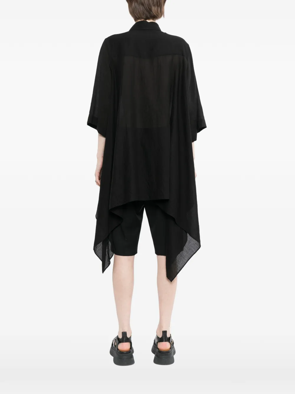 Yohji Yamamoto Asymmetrisch overhemd Zwart
