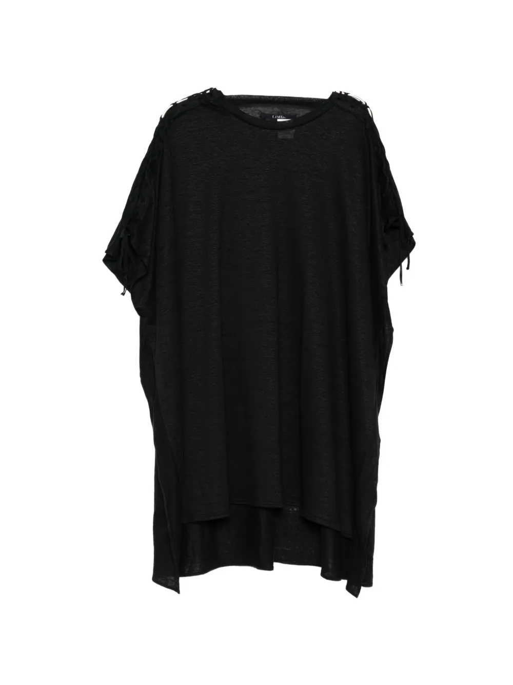 Limi Feu lace-up asymmetric T-shirt - Schwarz