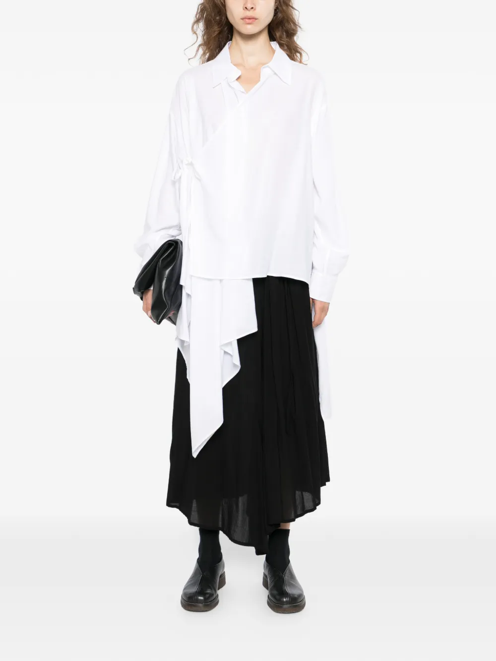 Yohji Yamamoto Asymmetrische wikkelrok Wit