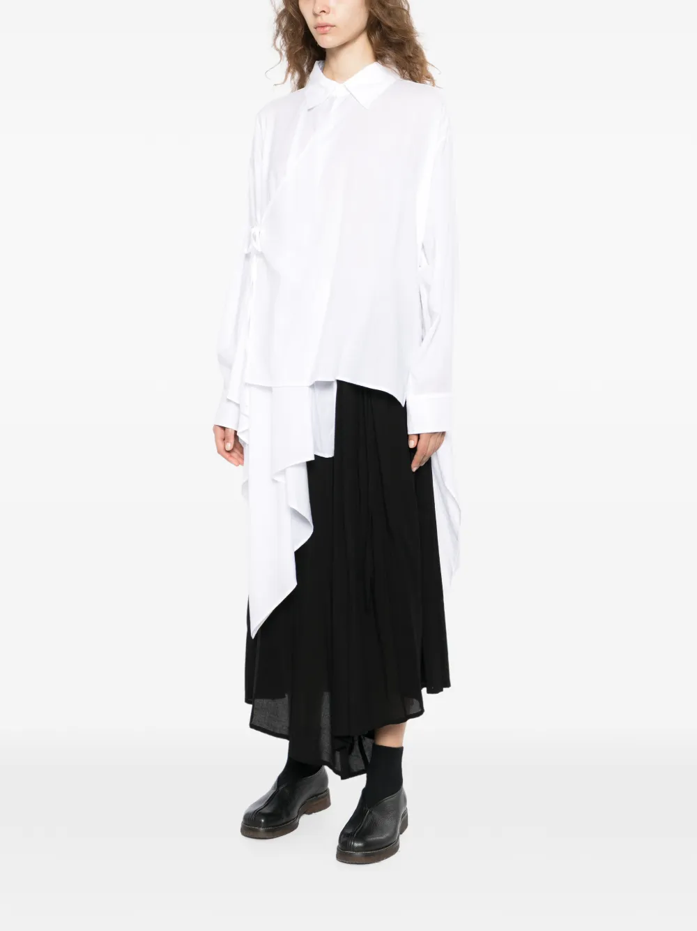 Yohji Yamamoto Asymmetrische wikkelrok Wit