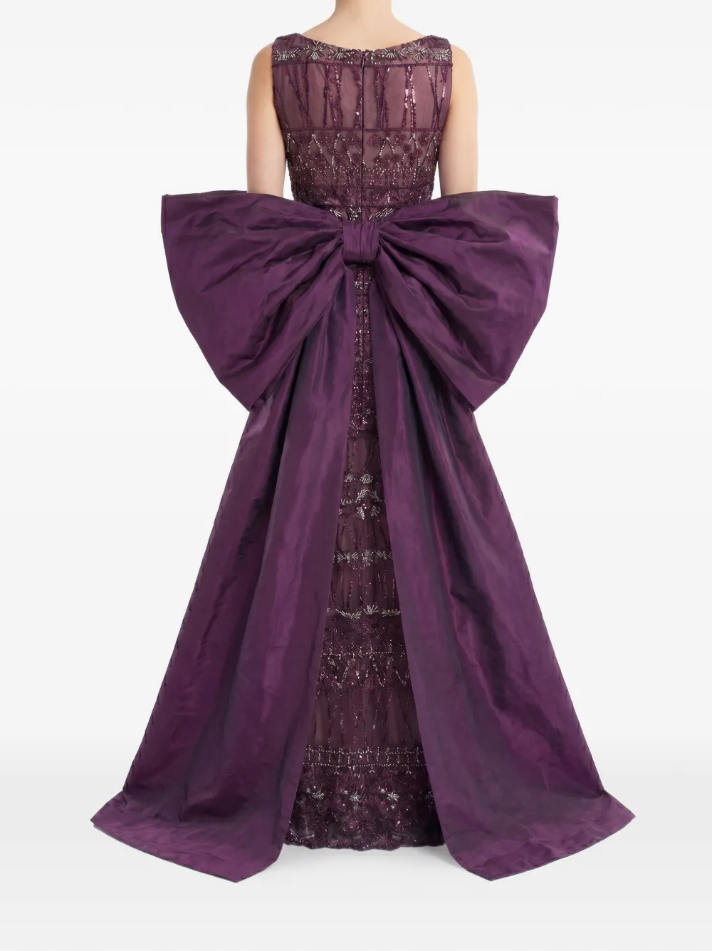 Saiid Kobeisy Cape met oversized strik Paars