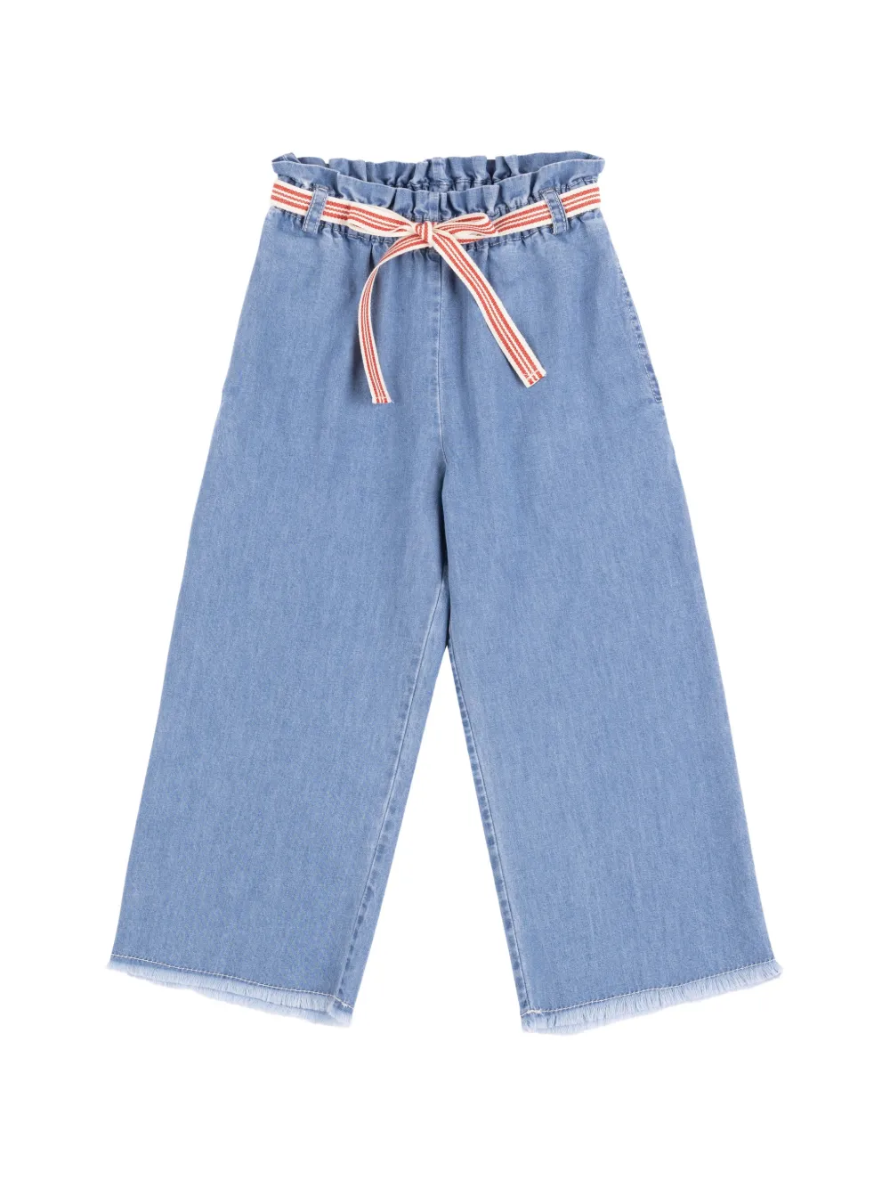 BABE & TESS paperbag-waist frayed jeans - Blu