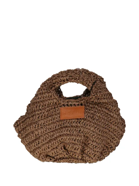 ME FUI mini woven logo-patch tote bag