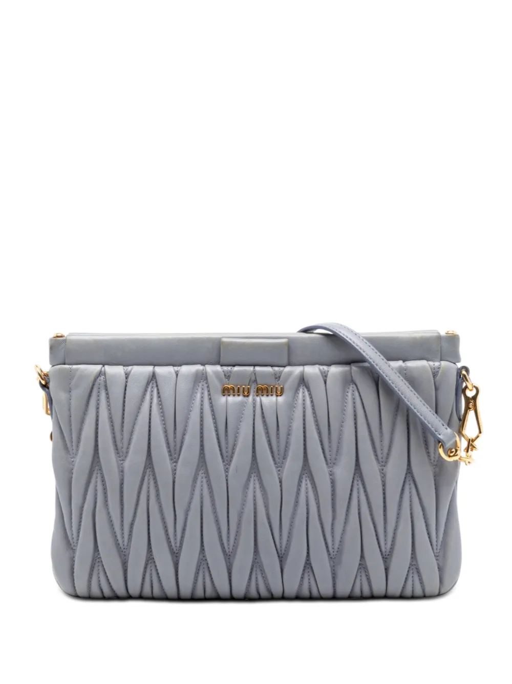 Miu Miu Pre-Owned 2010-2026 Matelasse Nappa Frame Clutch with Strap crossbody bag - Grey