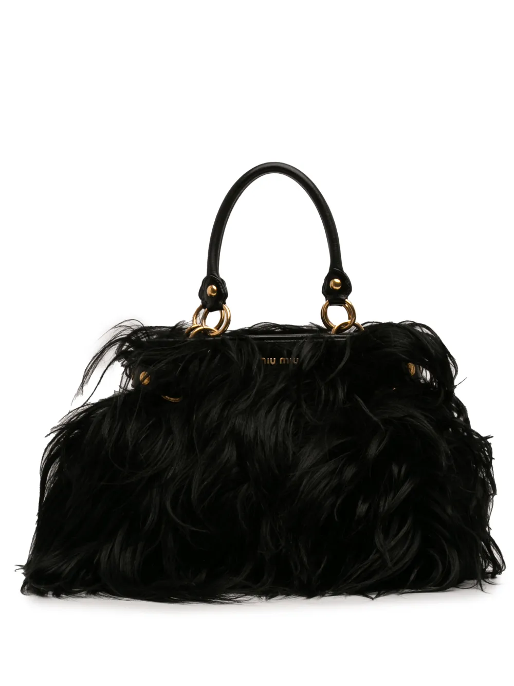 Miu Miu Pre-Owned 2010 Handtasche aus Pelz - Schwarz