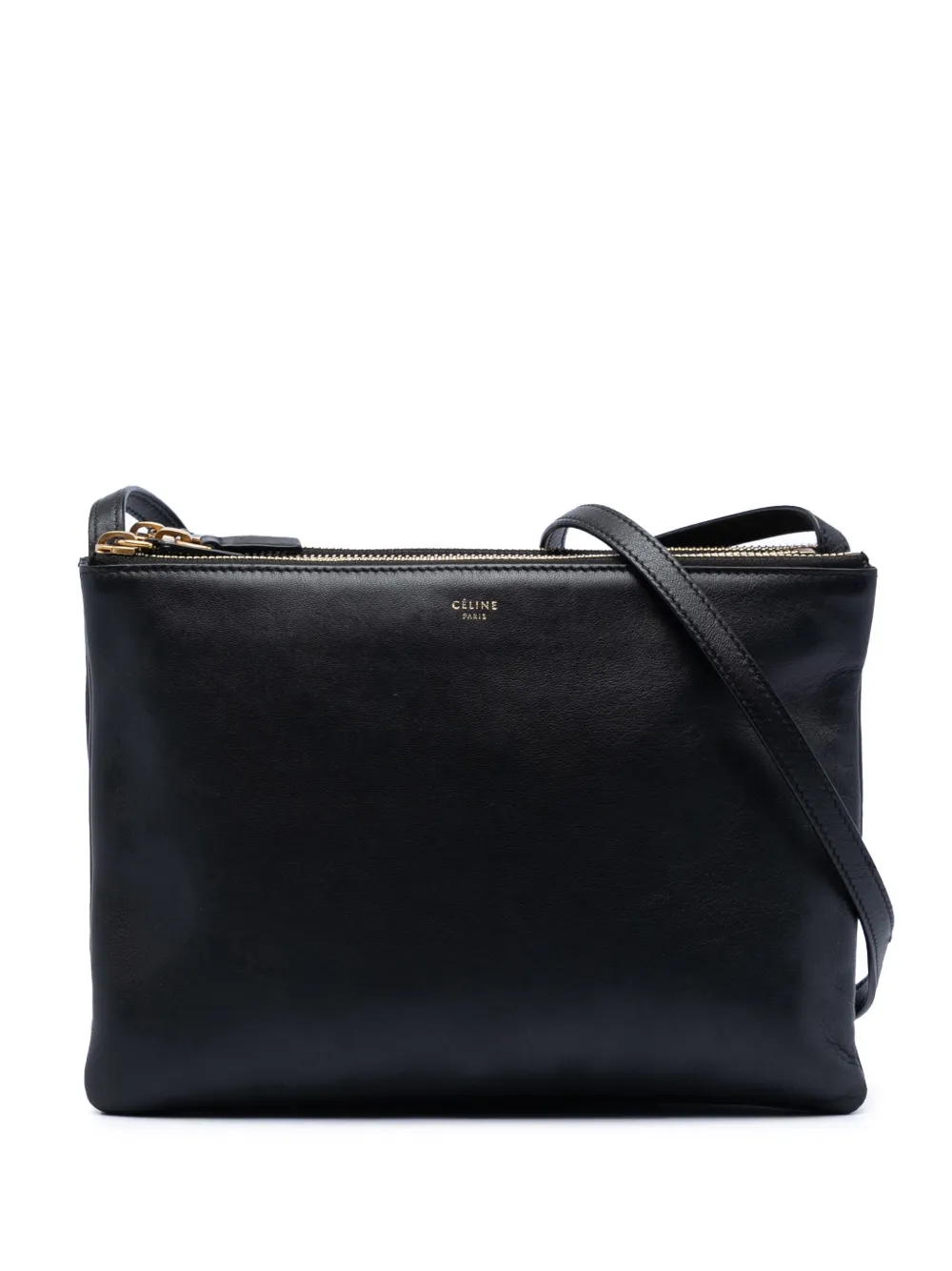 Celine Pre-Owned 2015 Large Lambskin Trio crossbody bag - Nero