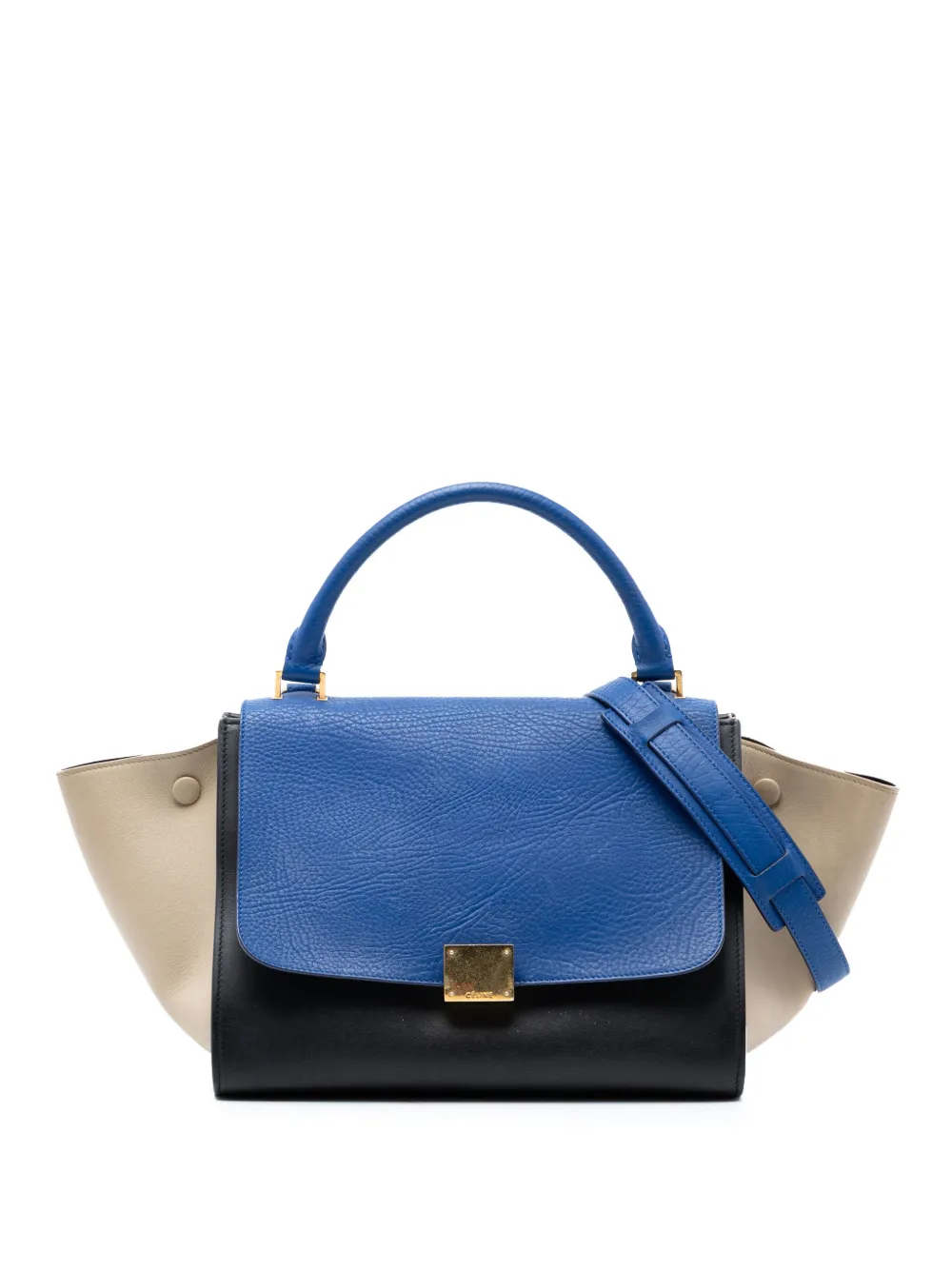 Celine Pre-Owned 2015 Small Tricolor Leather Trapeze satchel - Schwarz