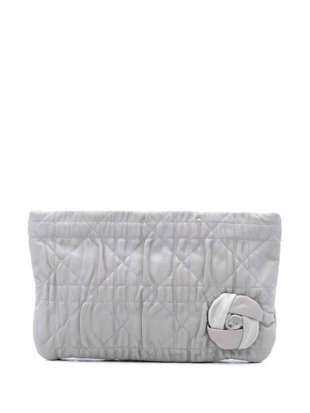 Christian Dior Pre-Owned 2010 Calfskin Cannage Rose clutch bag - Grau