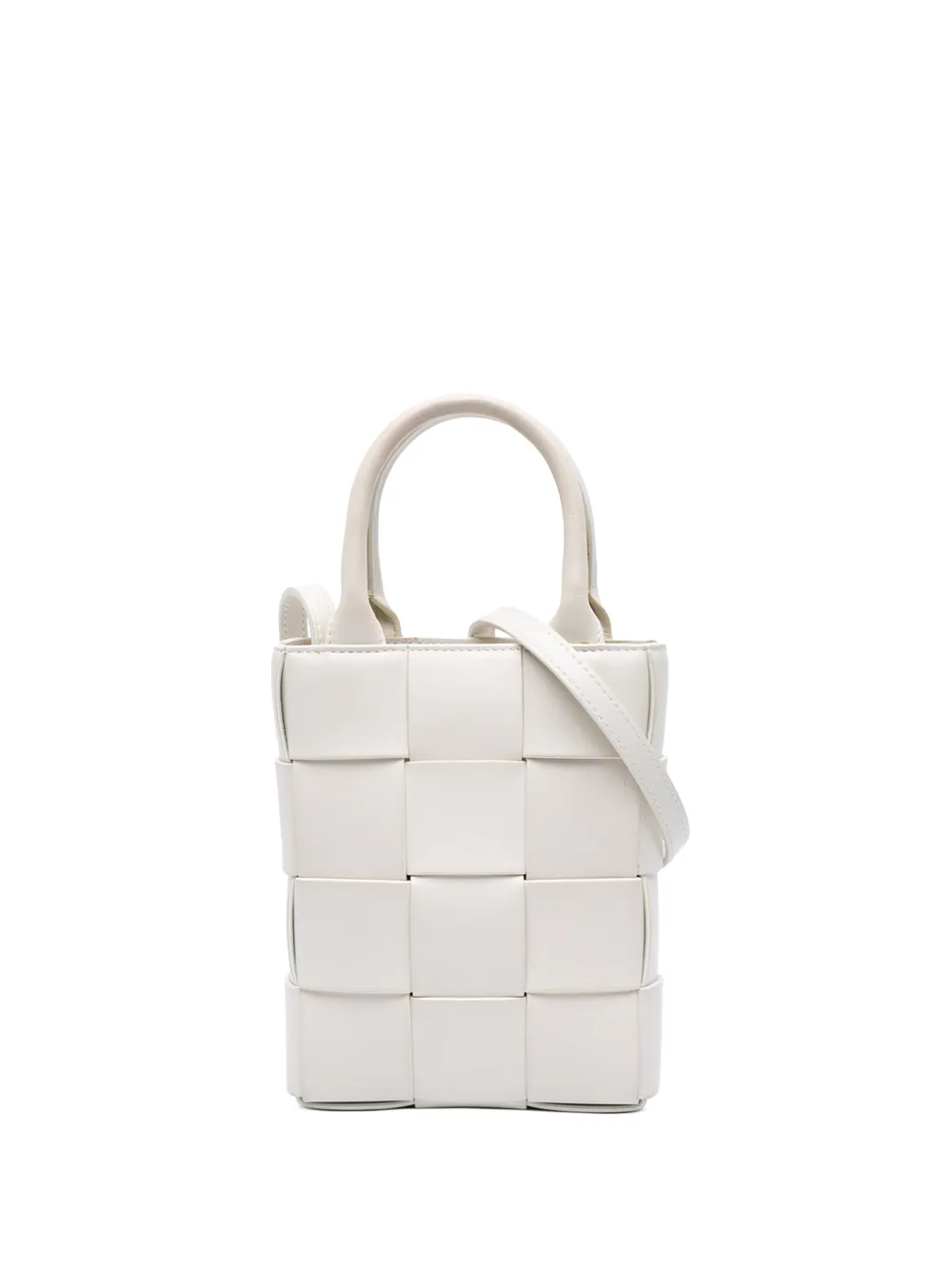 Bottega Veneta Pre-Owned 2012-2026 Mini Maxi Intrecciato Nappa North South Casette Tote satchel - White