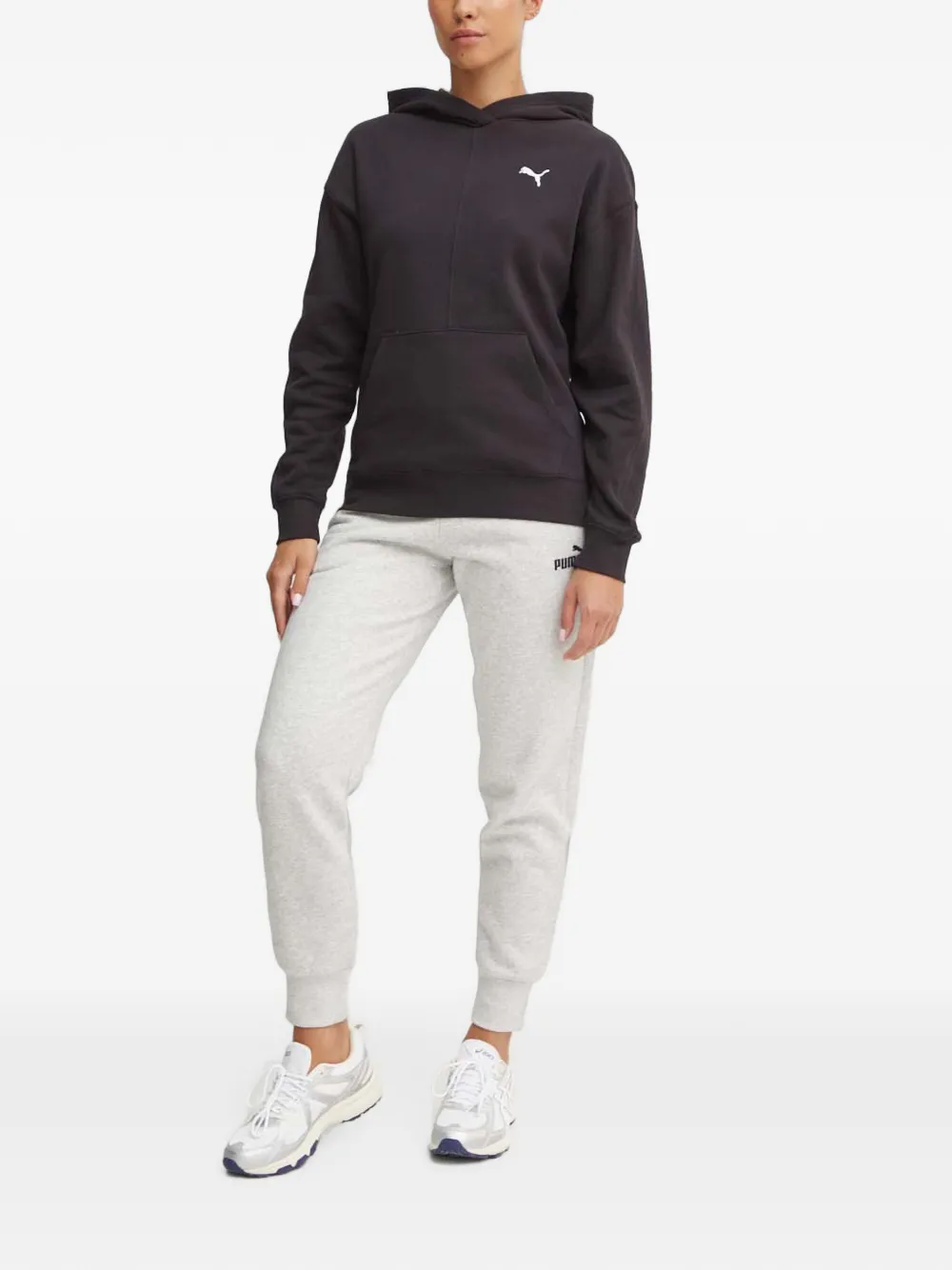 PUMA Hoodie met geborduurd logo Zwart